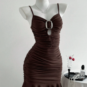 Vestido Biko chic Marrón