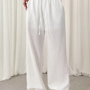 Brisa Clara – Pantalones de Lino Blanco